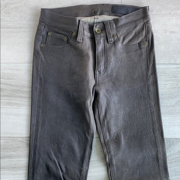 Rag and bone jean gray grey leather pants 24 nwot
